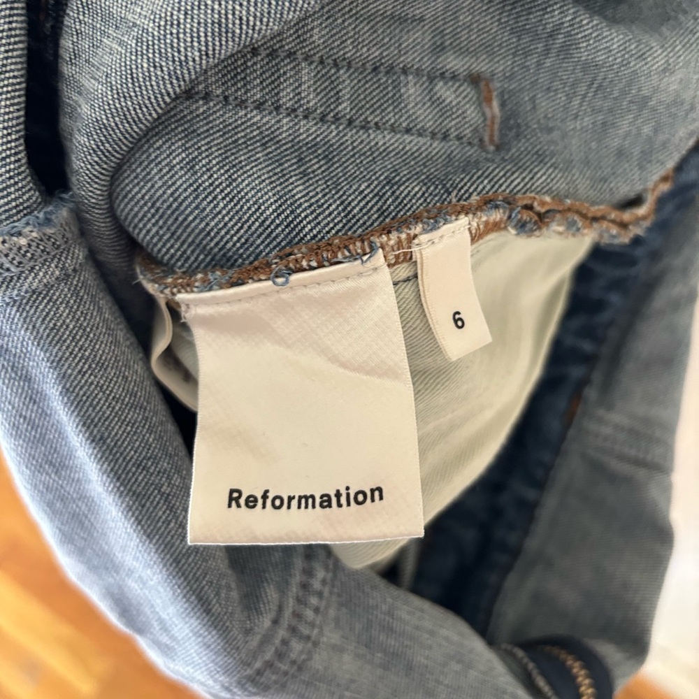 Reformation Size 6 Denim Jenny Jumpsuit - Picture 6 of 8